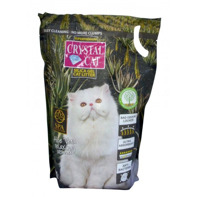 Nisip pentru pisici, Crystal Cat, Aloe Vera, 3.8 L