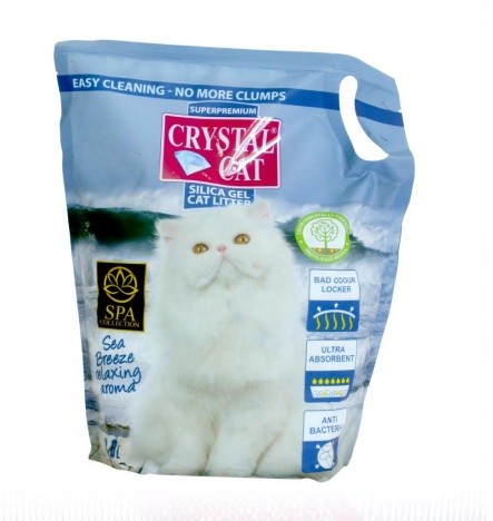 Nisip silicatic pentru pisici, Crystal Cat, Sea Breeze, 3.8L