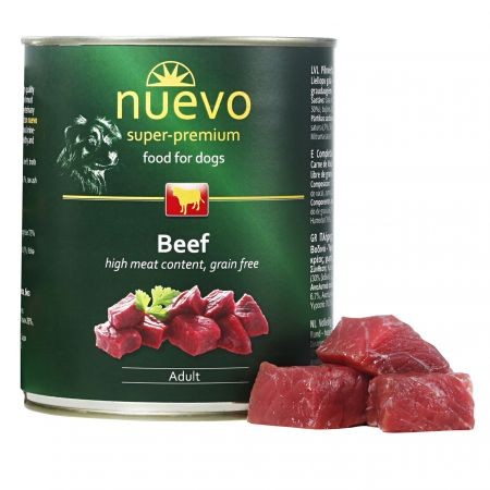 Hrana umeda pentru caini, Nuevo, Vita, conserva 800 g