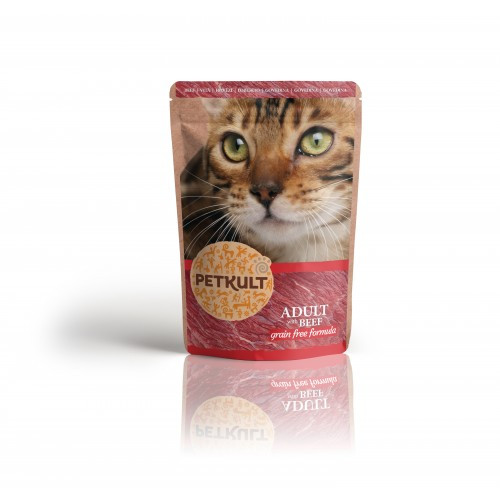 Hrana umeda pentru pisici, Petkult Cat, Vita 100G