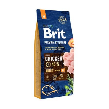 Hrana uscata pentru caini, Brit Premium, By Nature, Adult M, 15 Kg