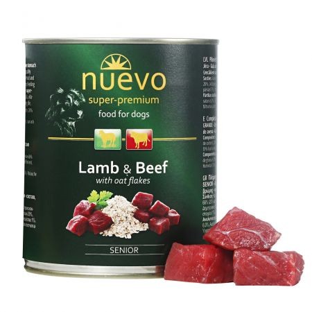 Hrana umeda pentru caini, Nuevo, Senior Miel si Vita, conserva 800 g