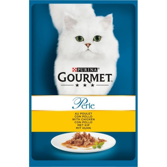 Hrana umeda pentru pisici, Gourmet Perle, Pui in sos, 24 X 85g