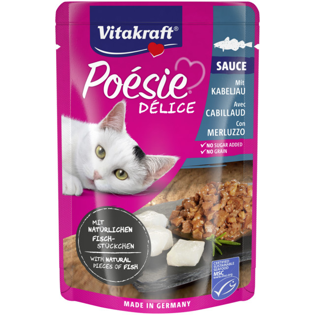 Hrana umeda pentru pisici, Vitakraft Poesie Cod Sauce, 85 g