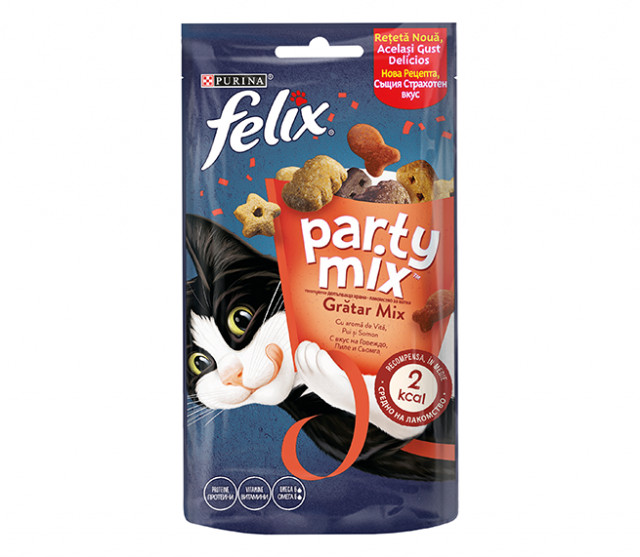 Recompense pentru pisici, Felix Party Mix Mixed Grill, 60g