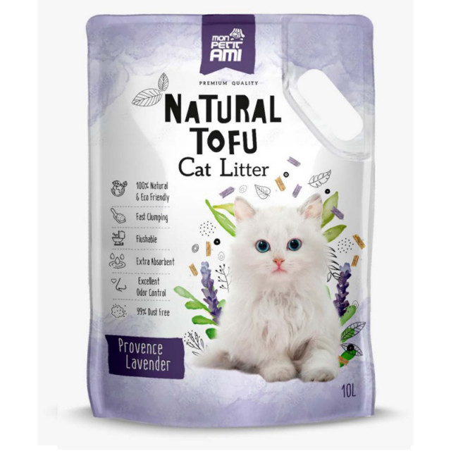 Asternut igienic pentru pisici, Mon Petit Ami Tofu Lavanda 10L