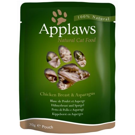 Hrana umeda pentru pisici, Applaws, Piept de Pui cu Sparanghel, 12x70 g
