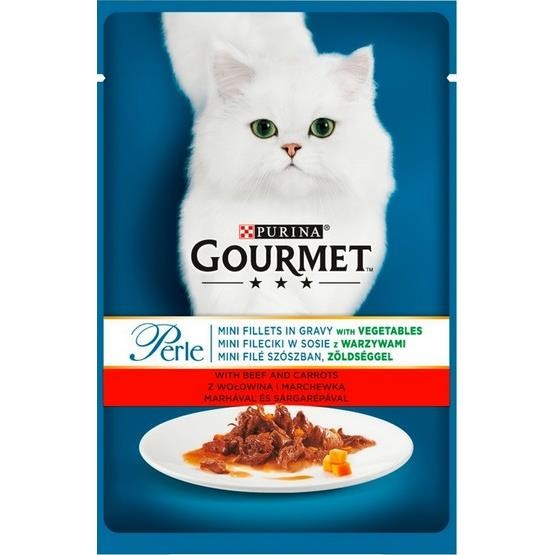 Hrana umeda pentru pisici, Gourmet Perle, Vita & Morcovi in sos, 24 X 85g