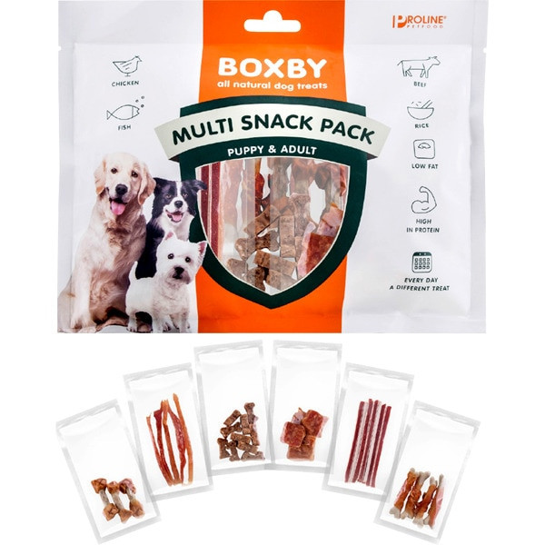 Recompense pentru caini, Proline Boxby Multi Snacks Pack 6x25 G