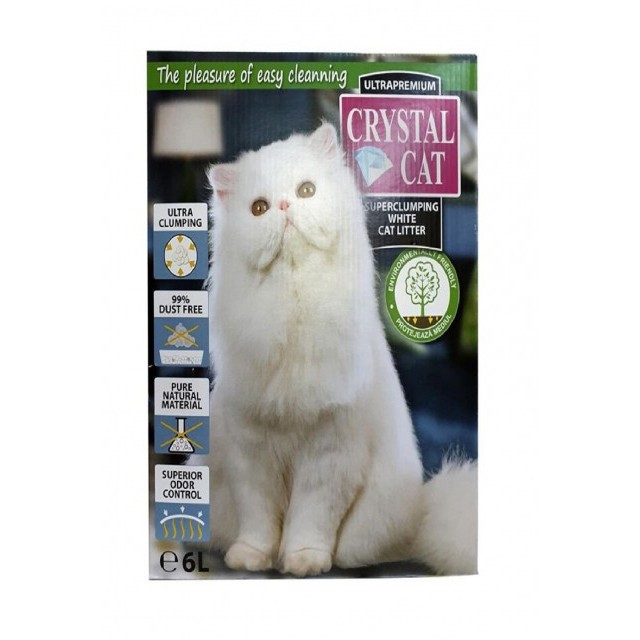 Asternut igienic pentru pisici, Ultra Premium Crystal Cat Bentonita, 6 L