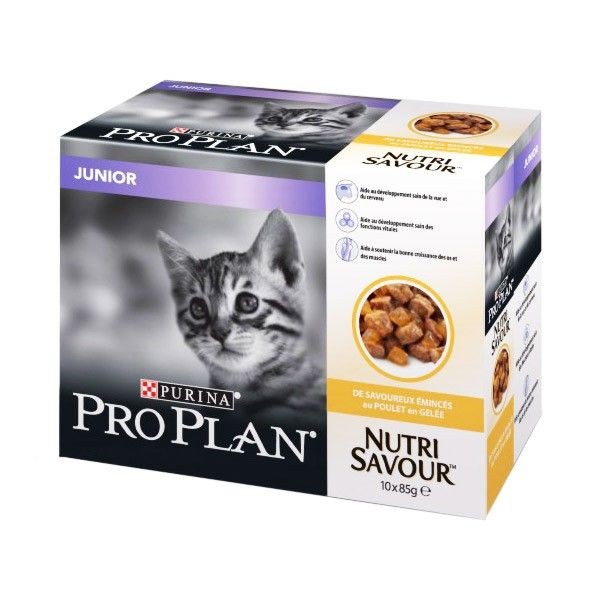 Hrana umeda pentru pisici, Pro Plan, Junior Nutrisavour, 10x85g