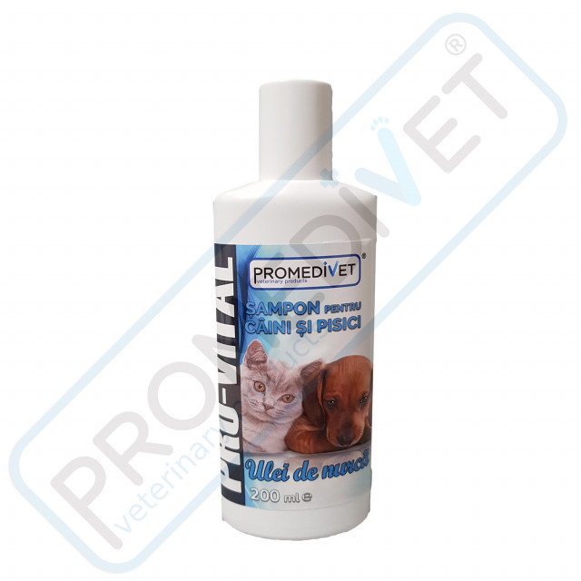 Sampon pentru caini si pisici, Promedivet PRO-VITAL cu Ulei de Nurca, 200 ml