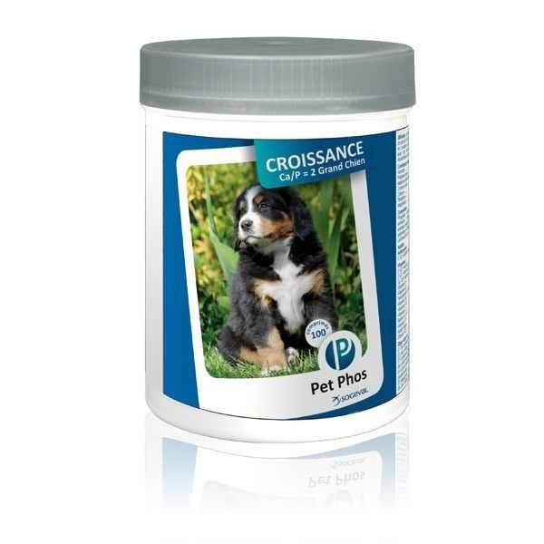 Supliment vitamino-mineral pentru caini, Pet Phos, Croissance Special Grand Chien 100 tablete