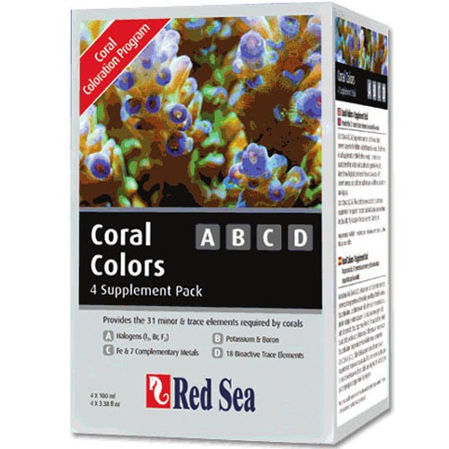 Conditioner pentru apa marina, Red Sea, Coral Colors ABCD, 4x100 ml