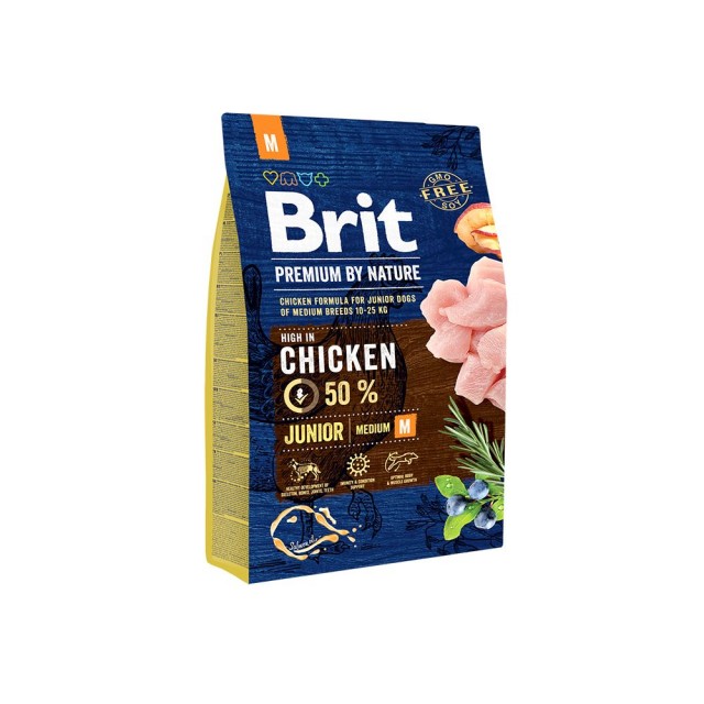Hrana uscata pentru caini, Brit Premium by Nature, Junior M, 15 Kg