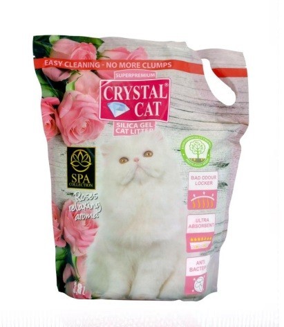 Nisip silicatic pentru pisici, Crystal Cat, Trandafir, 7,6 L