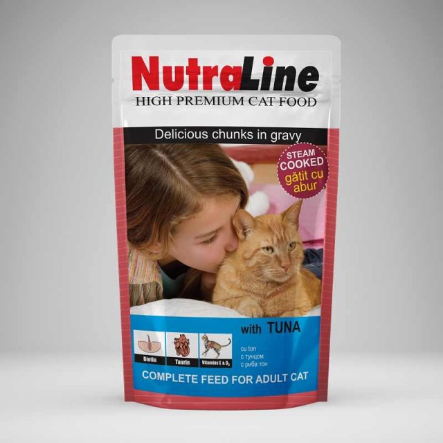 Hrana umeda pentru pisici, Nutraline, Classic Ton, 24 x 100 g