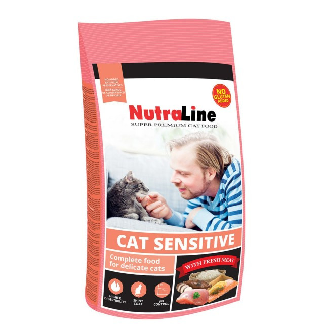 Hrana uscata pentru pisici, Nutraline, Cat Sensitive, 10 Kg