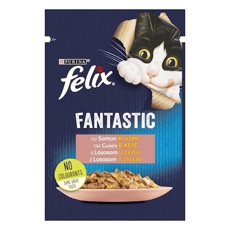 Hrana umeda pentru pisici, Felix Fantastic Somon in Aspic, 26X85g