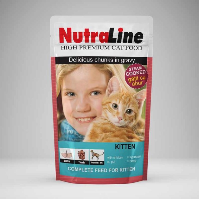 Hrana umeda pentru pisici, Nutraline, Classic Kitten, 100 G