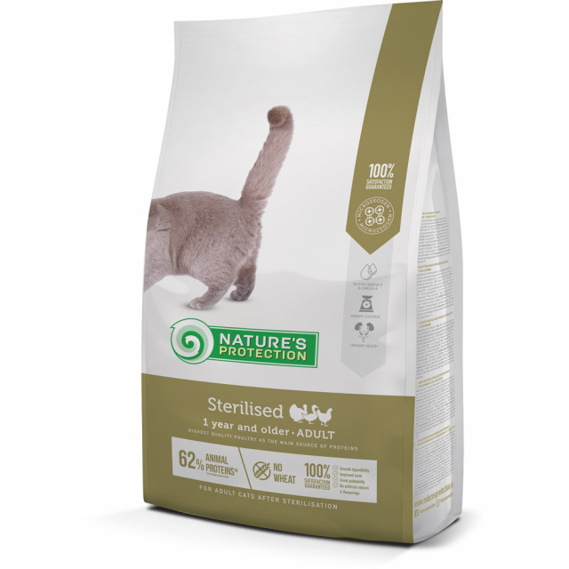 Hrana uscata pentru pisici, Nature's Protection Cat Sterilised, 7 kg