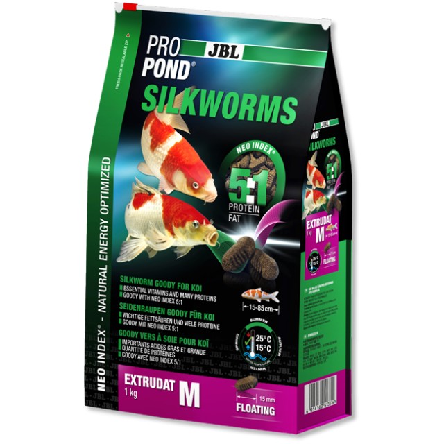 Hrana pentru pesti iaz, JBL ProPond Silkworms M, 1kg