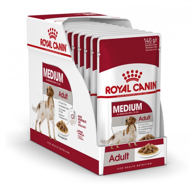 Hrana umeda pentru caini, Royal Canin, Medium Adult, Box 10 x 140 G
