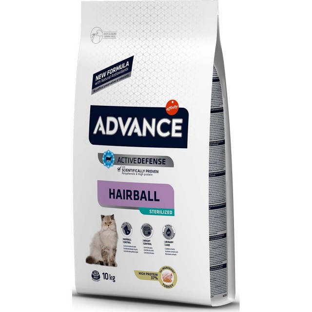 Hrana uscata pentru pisici, Advance Cat, Sterilized Hairball, 10 Kg