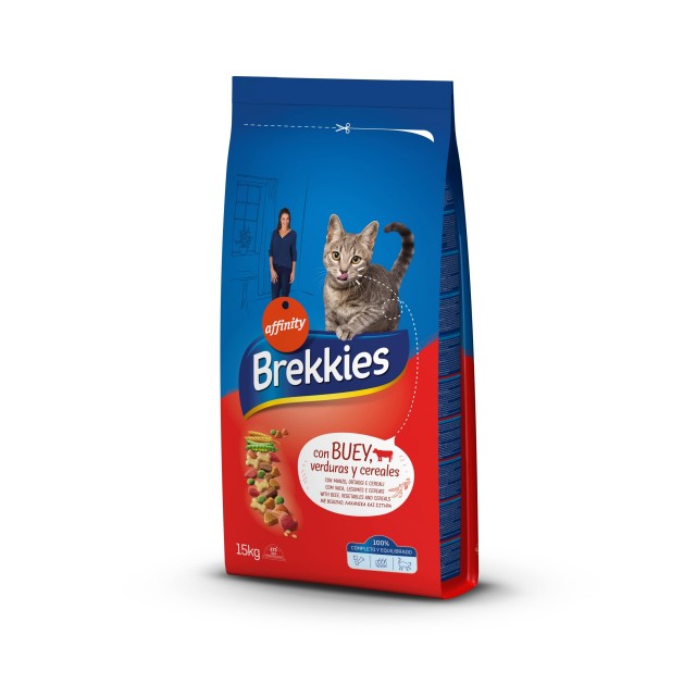 Hrana uscata pentru pisici Brekkies Excel, cu Vita si Legume, 15Kg