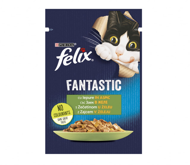 Hrana umeda pentru pisici, Felix Fantastic Iepure in Aspic, 26x85 g