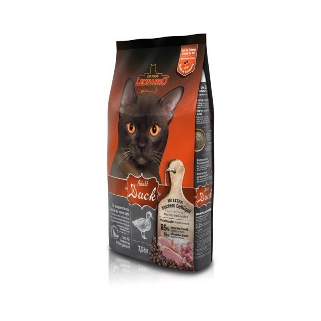 Hrana uscata pentru pisici, Leonardo, Adult Sensitive Rata, 7.5 Kg