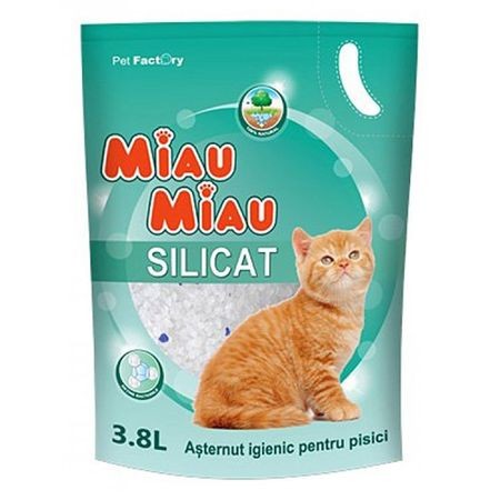 Nisip silicatic pentru pisici, Miau Miau, Silicat, 3.8L