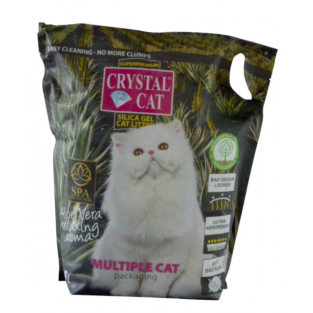 Silicat pentru pisici, Crystal Cat, Aloe Vera, 7.6 L