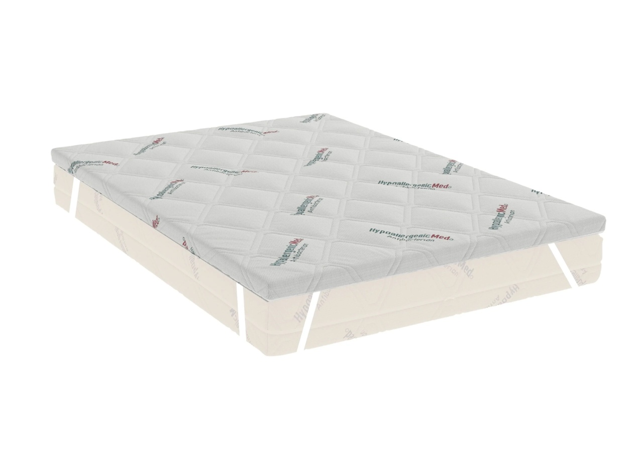 Topper 160x200cm cu ELASTIC HypoallergenicMed Antibacteria, 160x200x7, cu elastic, husa detasabila, lavabila si certificata Ultra-Fresh Antibacterial™