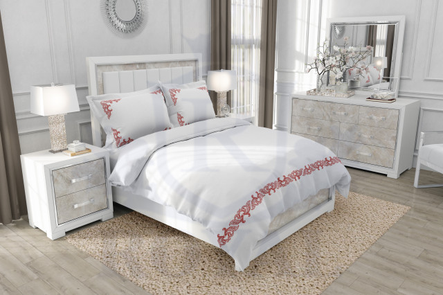 Lenjerie VIP Saten - Matrimoniala - Broderie Leaf