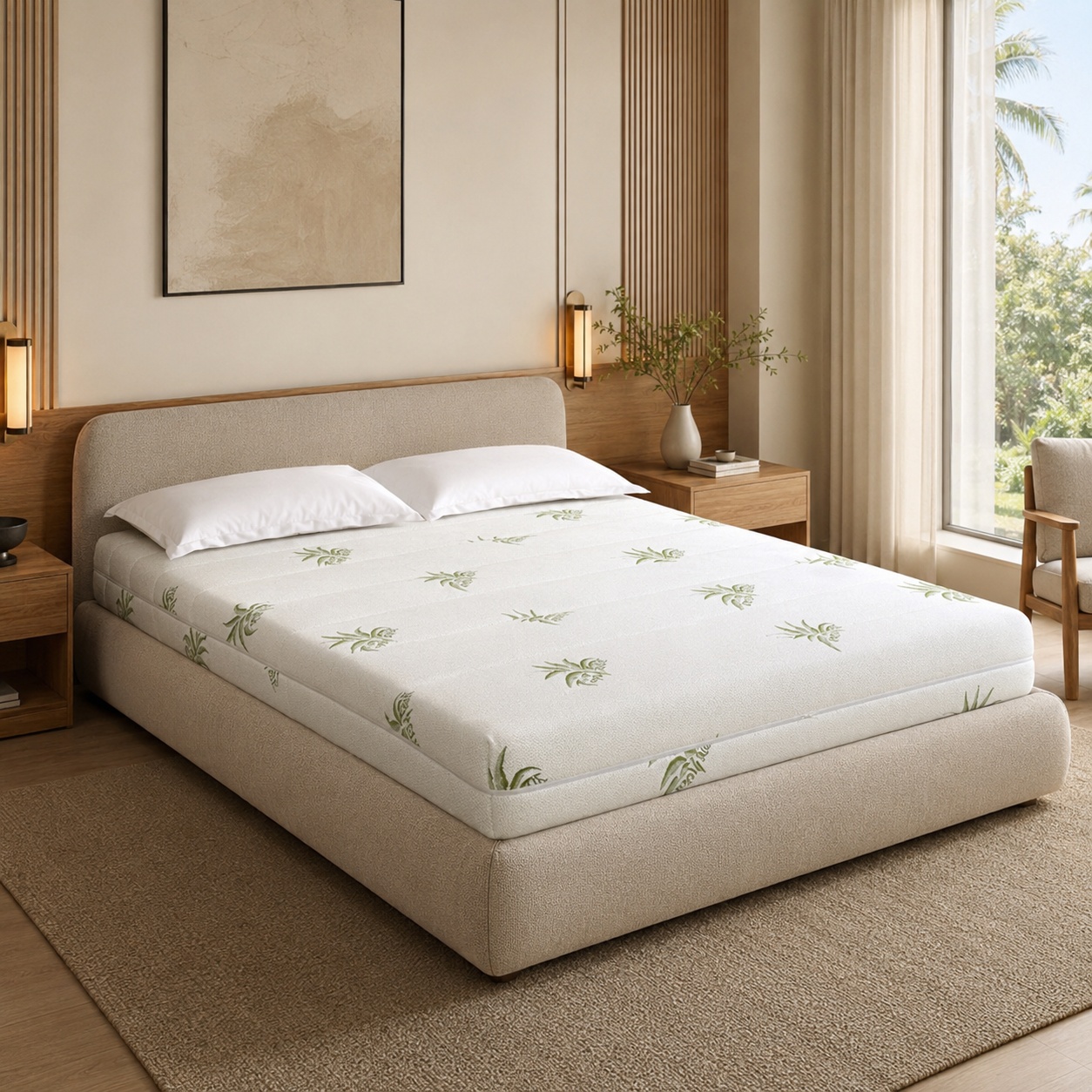 Saltea extra ferma Somnart XXL Memory Plus, H 25 cm, Memory Foam, husa Aloe Vera detasabila