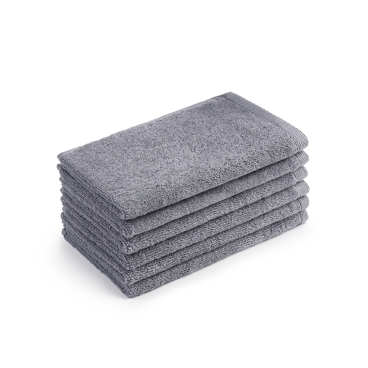Set 6 prosoape de mâini gri, 30 × 50 cm, bumbac 100%, 600 g/m²