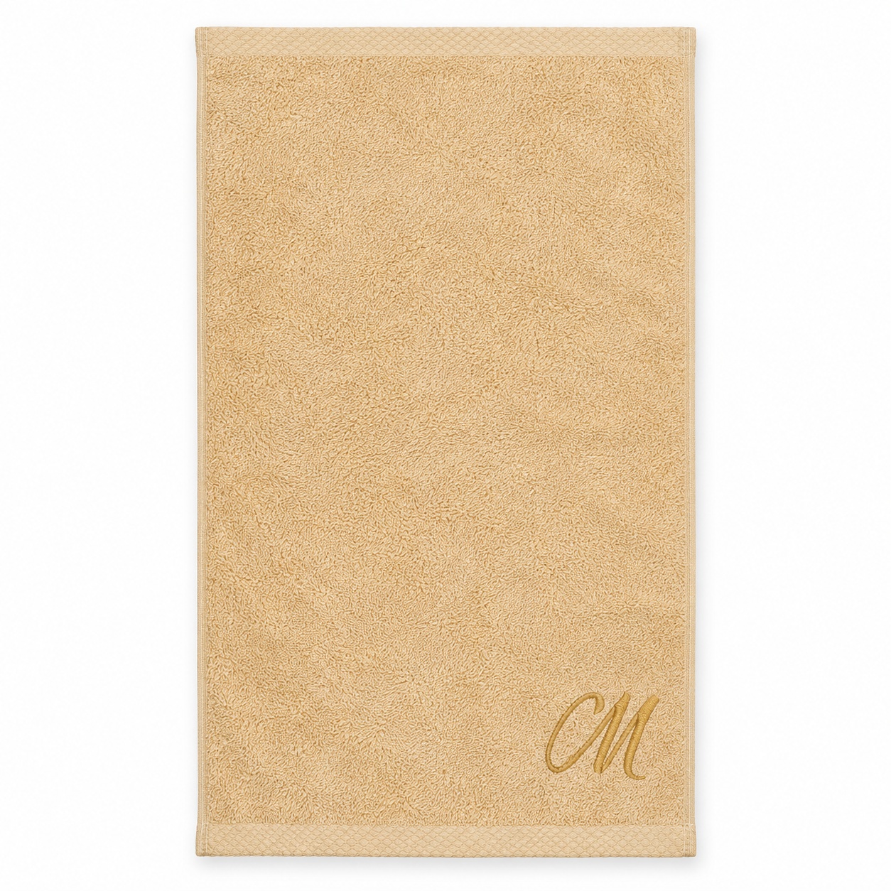 Prosop de mâini personalizat cu inițială brodată, 30 × 50 cm, bumbac 100%, 500 g/m² – 4 culori disponibile