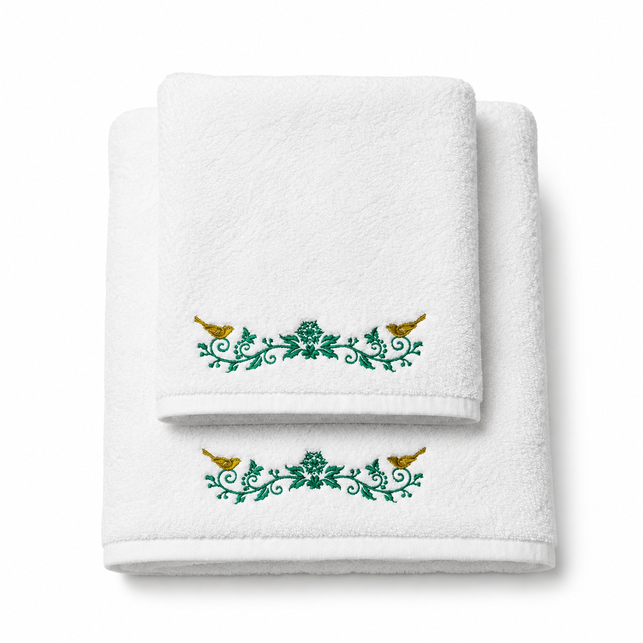Set cadou de Crăciun cu 2 prosoape brodate color, alb, 680 g/m², 100% bumbac – model Crăciun 3