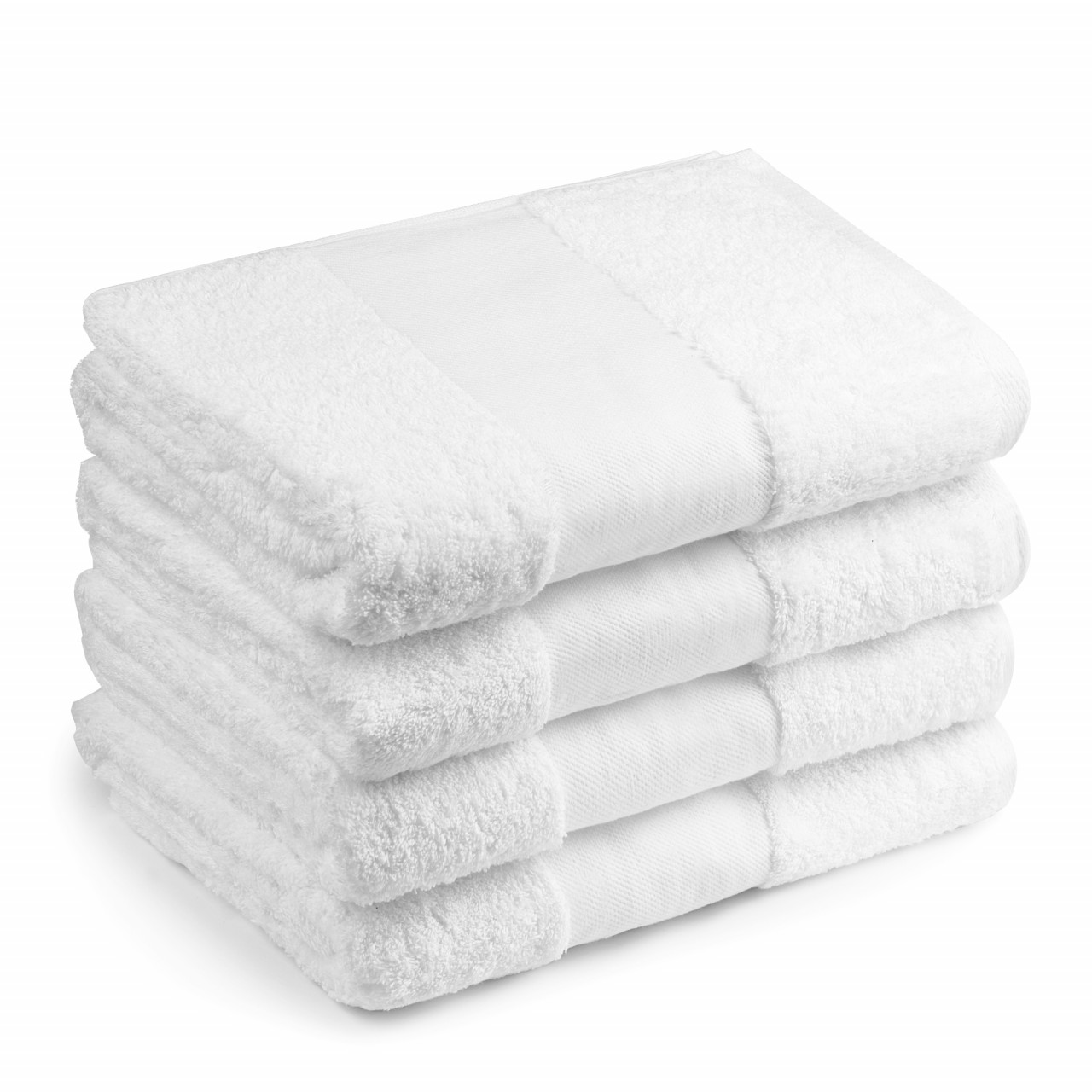 Set 4 Prosoape baie pentru brodat, Bumbac 100%, alb, 70x140cm - 700g/mp-Alb