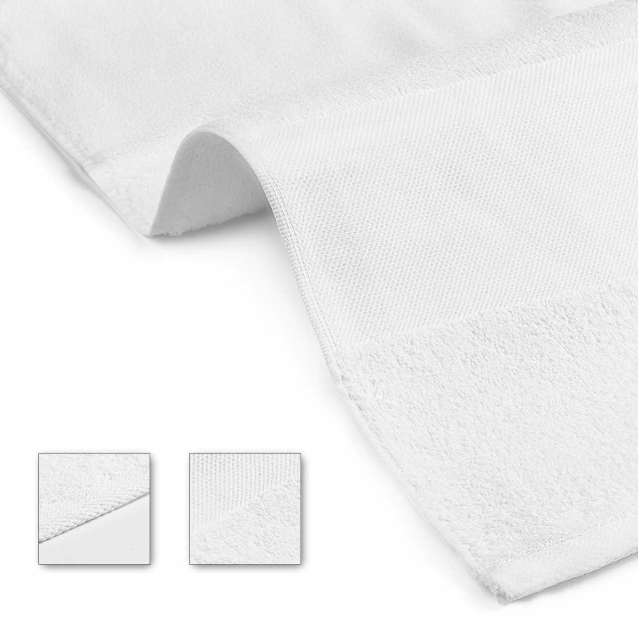 Prosop baie pentru brodat, Bumbac 100%, alb, 50x90cm - 700g/mp