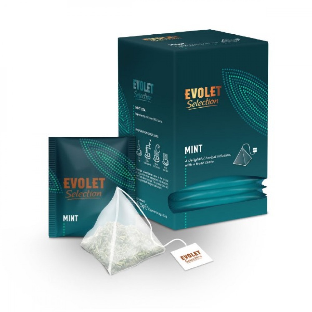 Set 25pl Ceai mic dejun Mint, H Hotel Supplier Evolet Selection 25pl(piramida)x2.25g