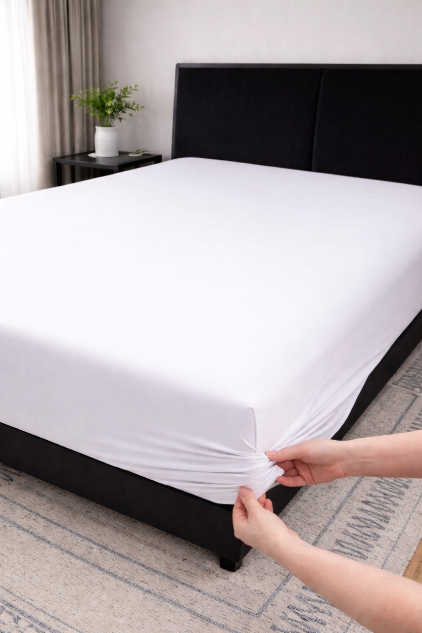 Cearceaf de pat din ranforce, 140 g/m², fără elastic 90x200x25 cm