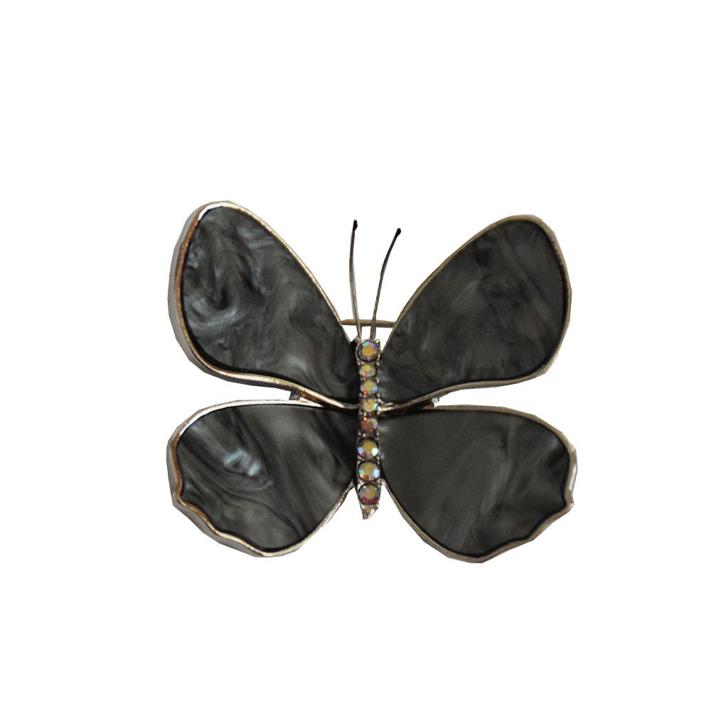 Brosa dama eleganta in forma de fluture , little butterfly, argintiu