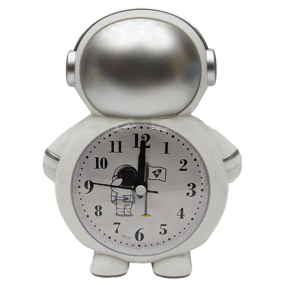 Ceas de masa desteptator pentru copii pufo astronaut, 15 cm, argintiu