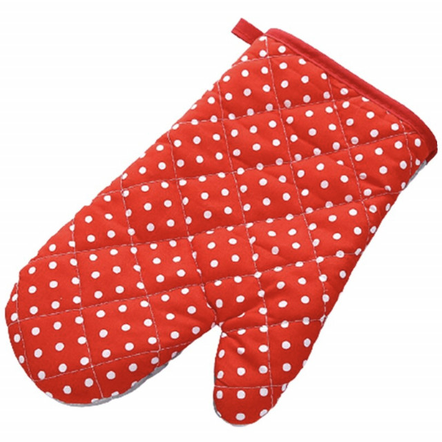 Manusa de bucatarie Pufo Points pentru gratar sau cuptor, 26 x 16 cm, rosu