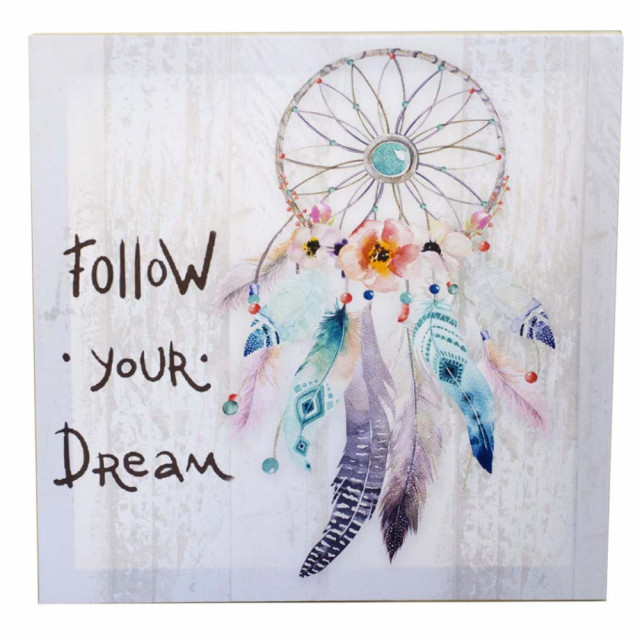 Tablou canvas decorativ pufo, model follow your dream, 30 cm