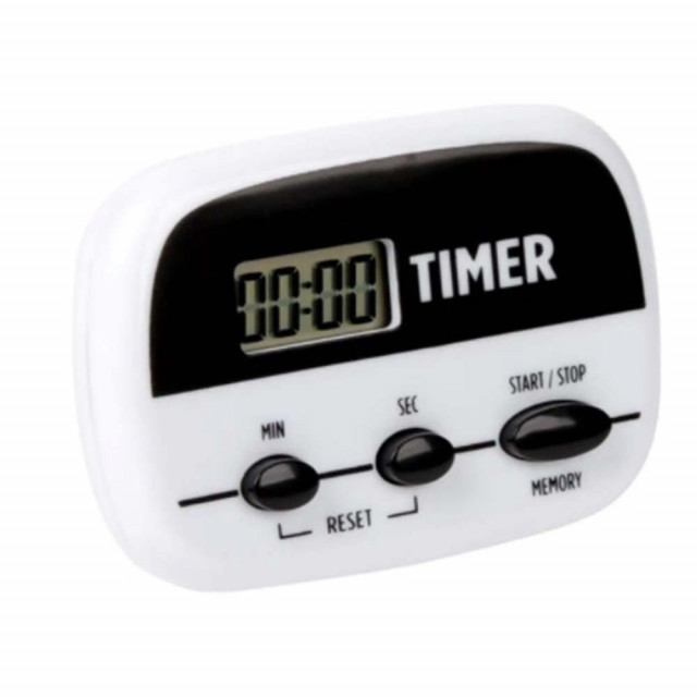 Cronometru digital pufo cu afisaj pentru bucatarie, alb