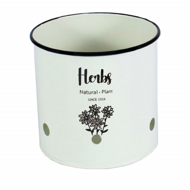 Recipient metalic de bucatarie pufo herbs pentru organizare si depozitare tacamuri, ustensile, plicuri de ceai, capsule cafea, alb