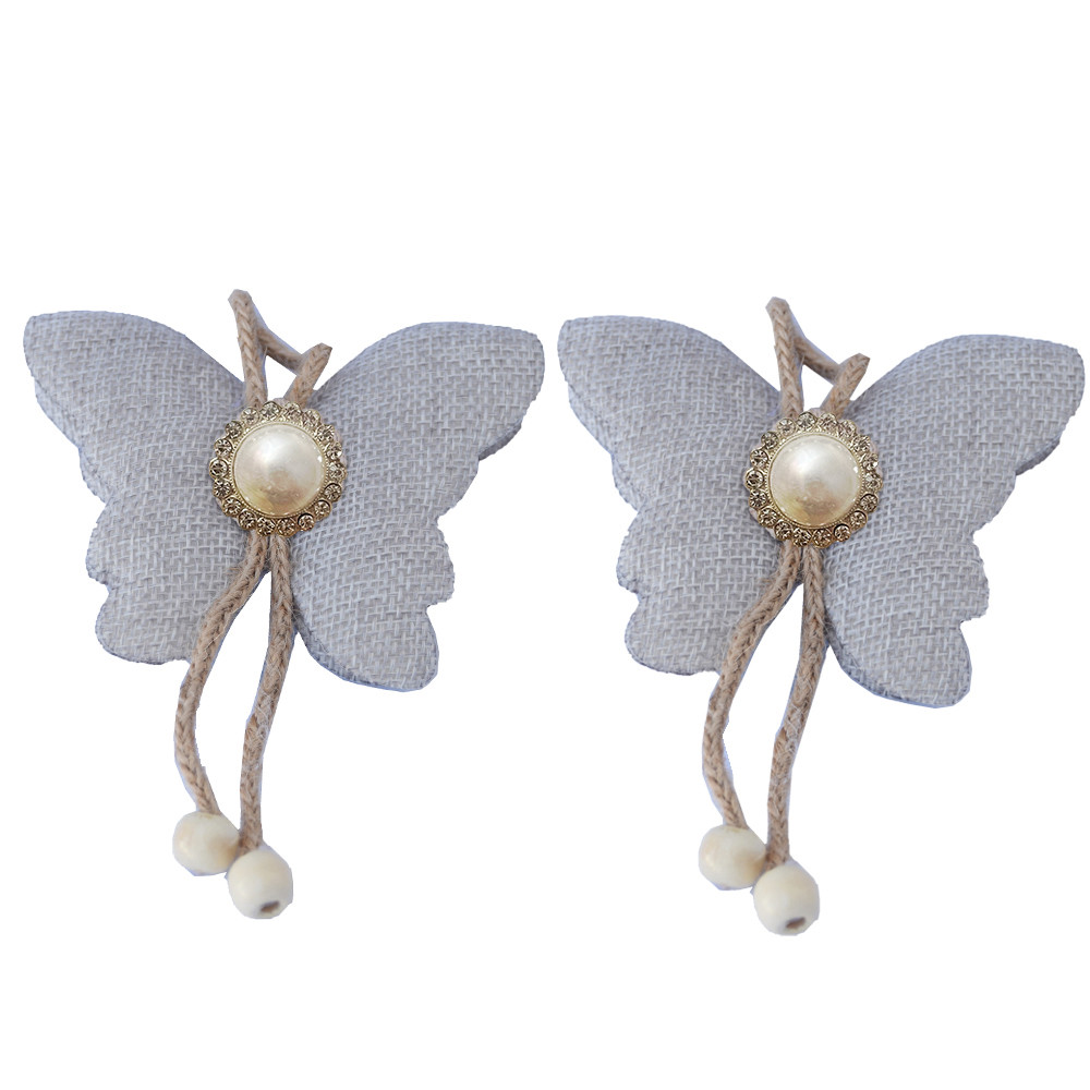 Set cordon de strangere pufo ellegant butterfly pentru draperie sau perdea cu magnet, 2 buc, gri